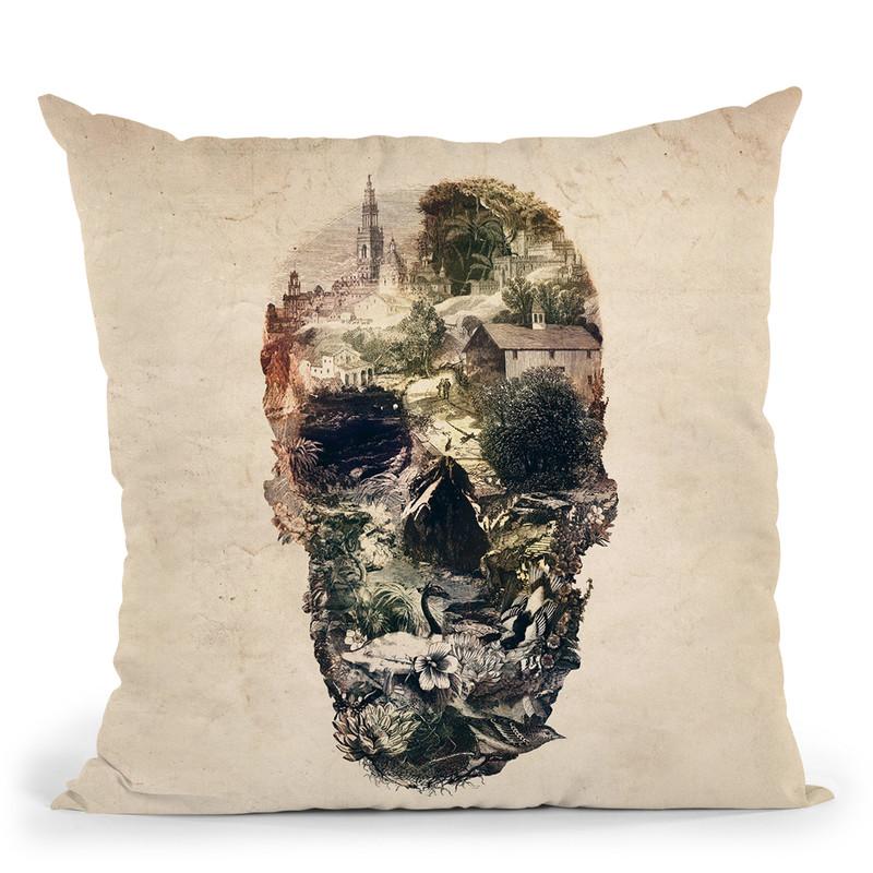 Skull Town Throw Pillow By Ali Gulec