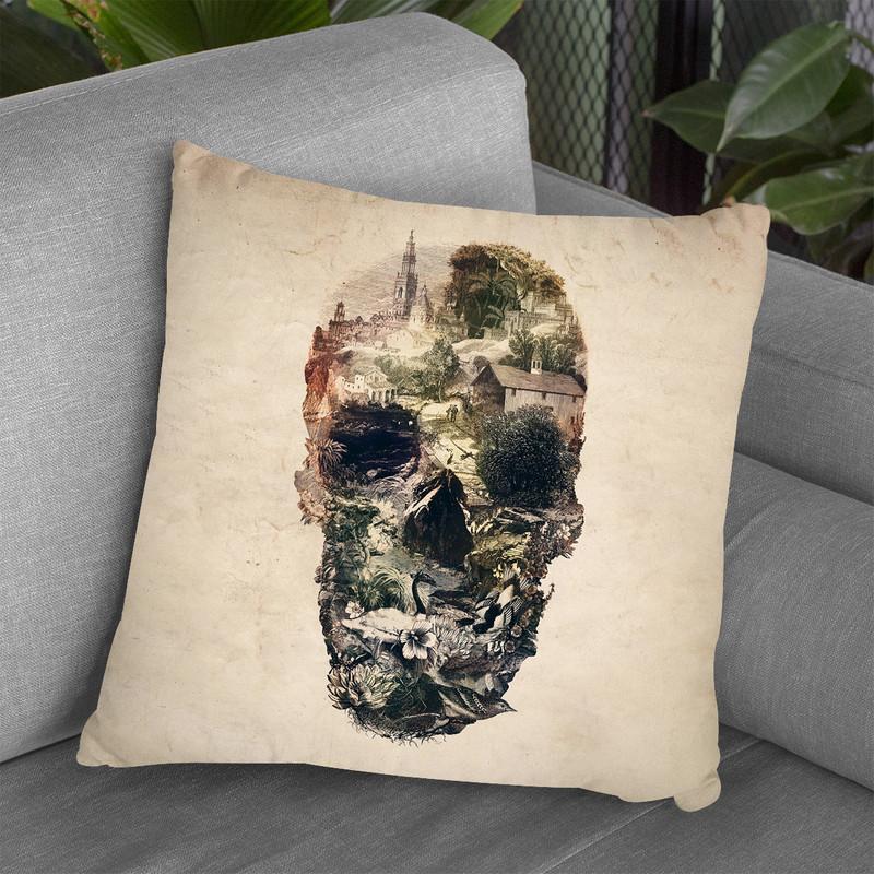 Skull Town Throw Pillow By Ali Gulec
