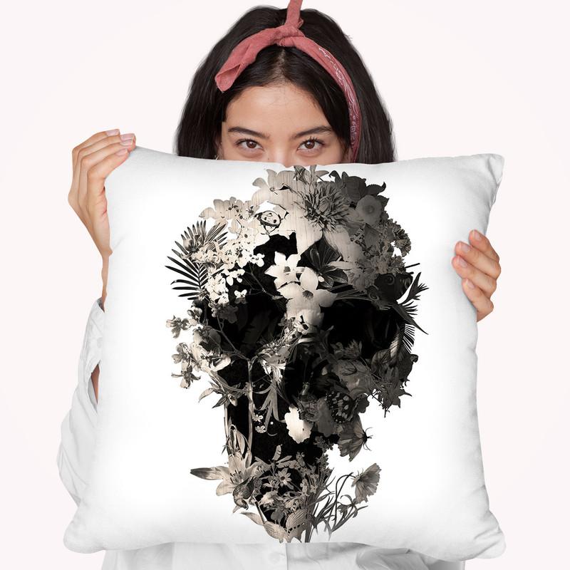 Spring Skull Throw Pillow By Ali Gulec