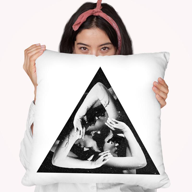 Triangle Stciker Throw Pillow By Ali Gulec