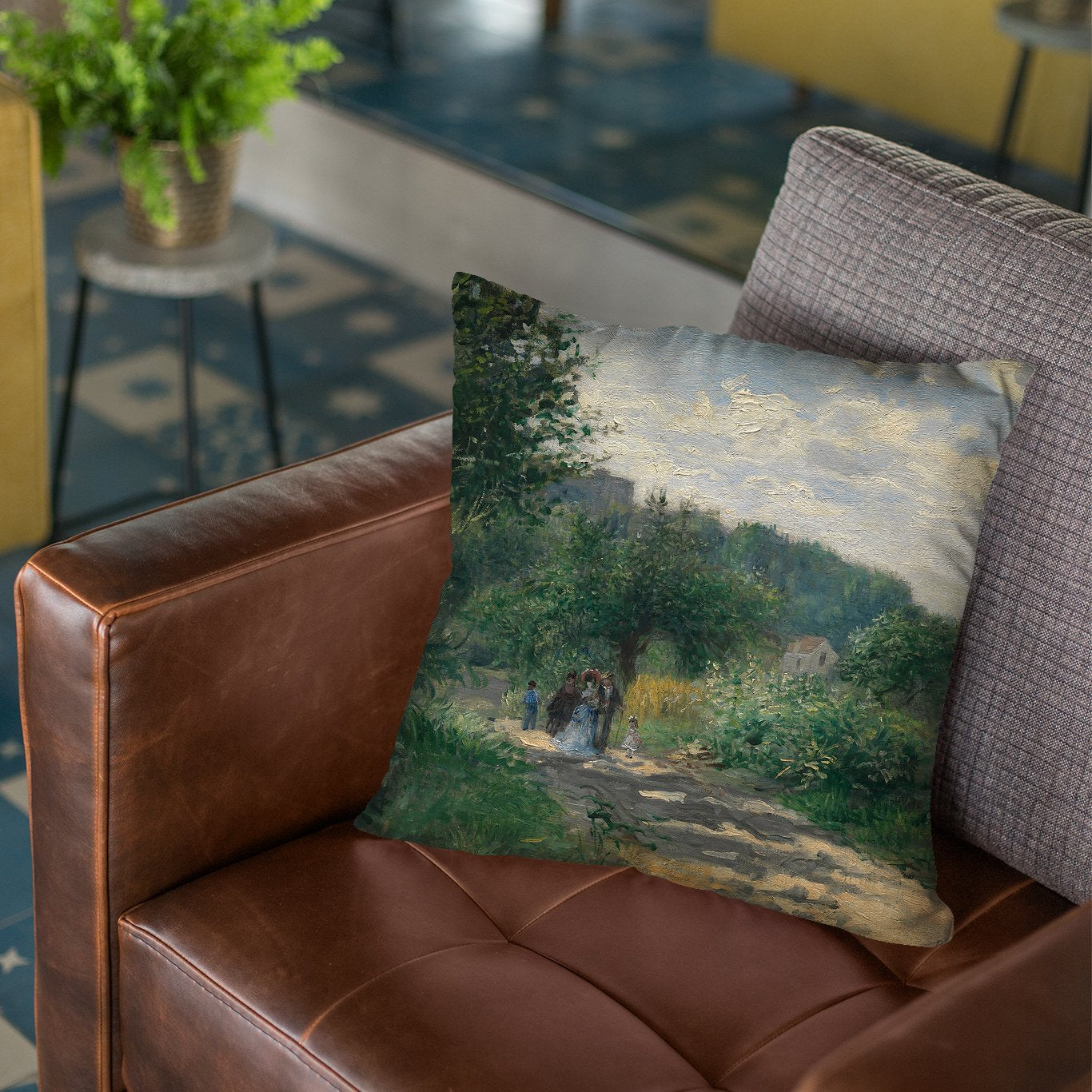 A Road In Louveciennes Throw Pillow By Auguste Renoir