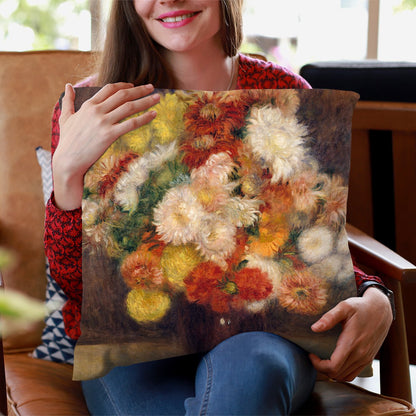 Bouquet Of Chrysanthemums Throw Pillow By Auguste Renoir