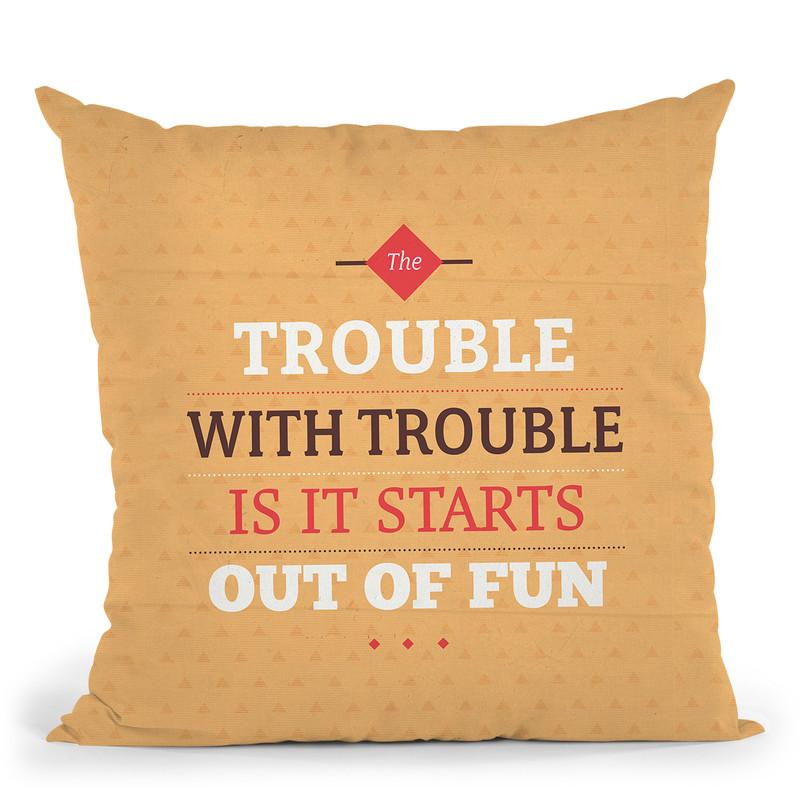 Fun Trouble Throw Pillow By American Flat - All About Vibe