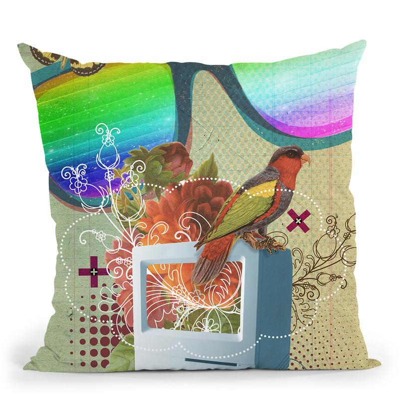 1985 Computer Throw Pillow By Elo Marc - All About Vibe