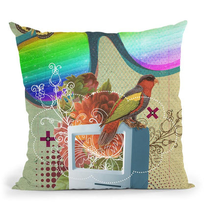 1985 Computer Throw Pillow By Elo Marc - All About Vibe