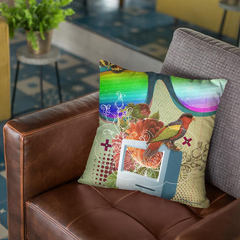 1985 Computer Throw Pillow By Elo Marc - All About Vibe