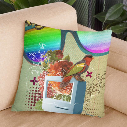 1985 Computer Throw Pillow By Elo Marc - All About Vibe