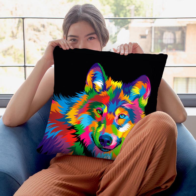 Wolf Throw Pillow By Bob Weer - All About Vibe