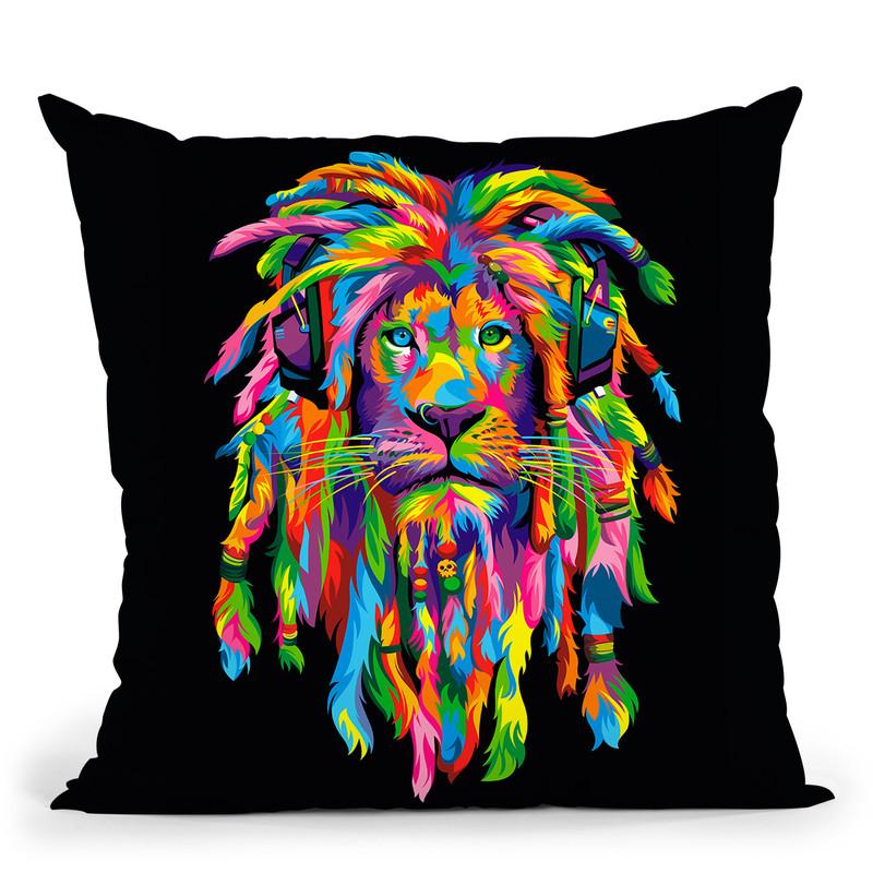 Lion Rasta Throw Pillow By Bob Weer - All About Vibe
