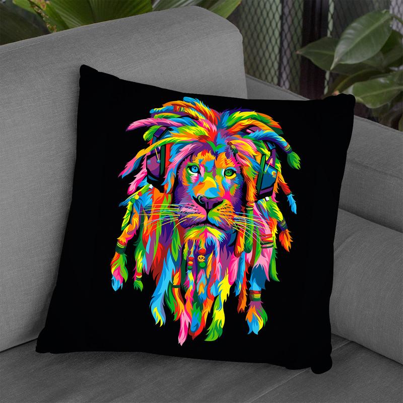 Lion Rasta Throw Pillow By Bob Weer - All About Vibe