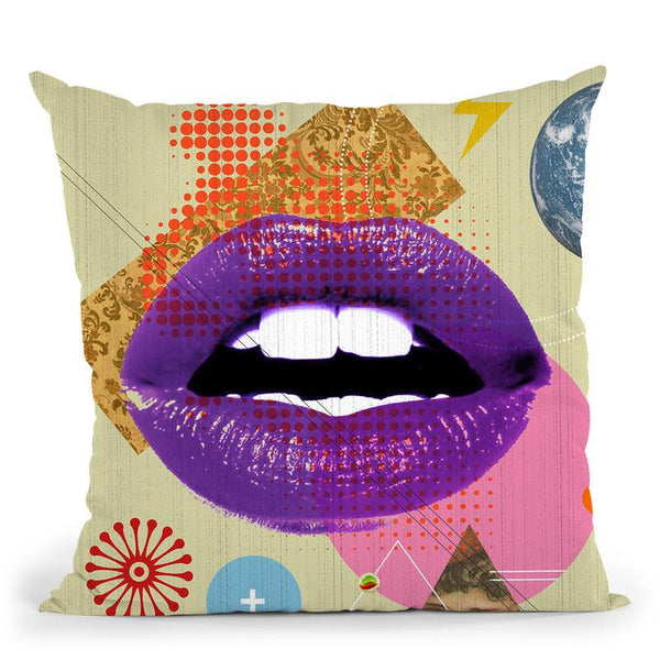 Retro Kiss Throw Pillow By Elo Marc - All About Vibe