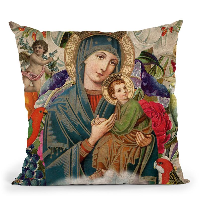 Madonna And Child Throw Pillow By Elo Marc - All About Vibe