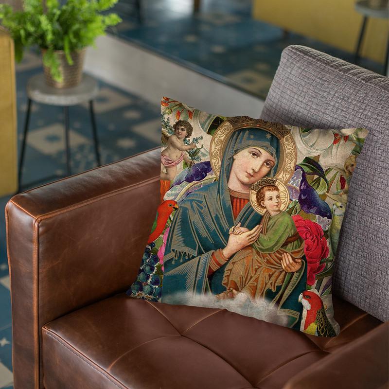 Madonna And Child Throw Pillow By Elo Marc - All About Vibe