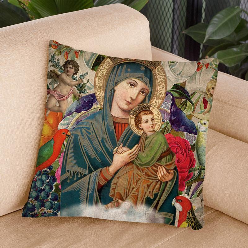 Madonna And Child Throw Pillow By Elo Marc - All About Vibe
