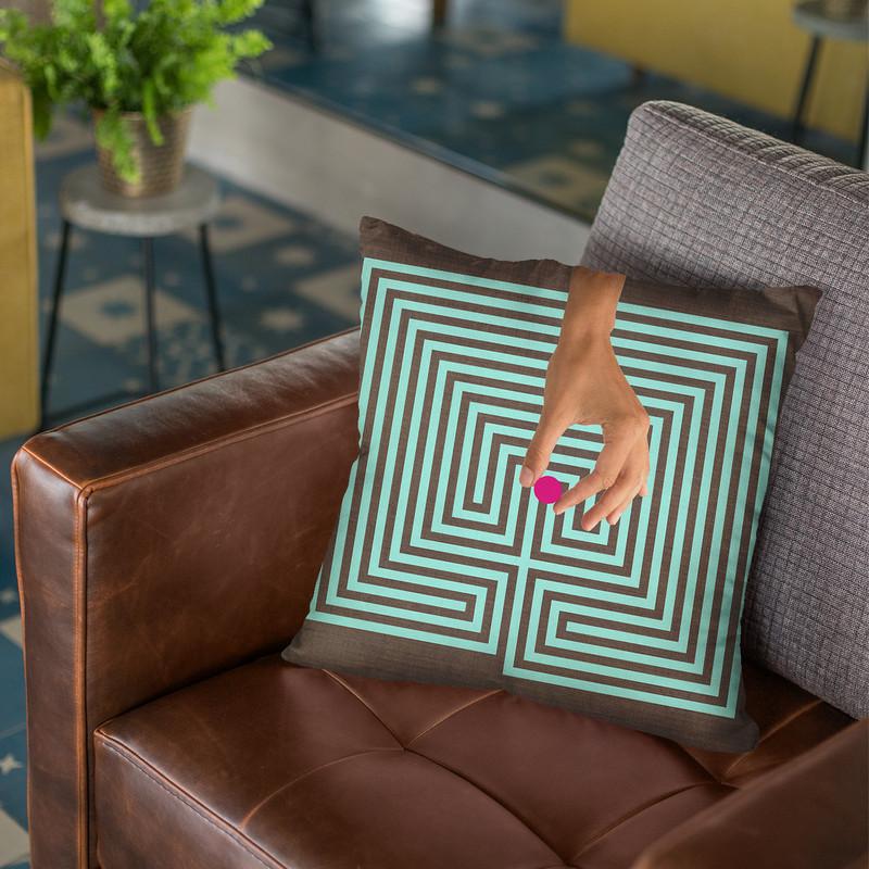 Labyrinth Throw Pillow By Elo Marc - All About Vibe