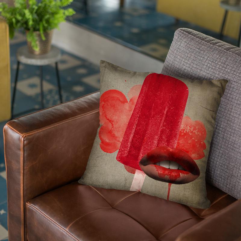Cold Kiss Throw Pillow By Elo Marc - All About Vibe