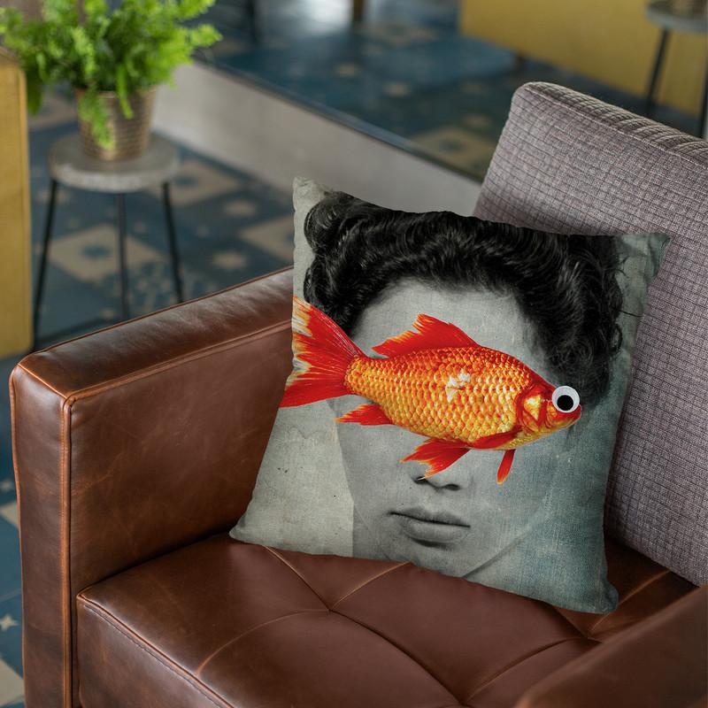 Fish Eye Throw Pillow By Elo Marc - All About Vibe