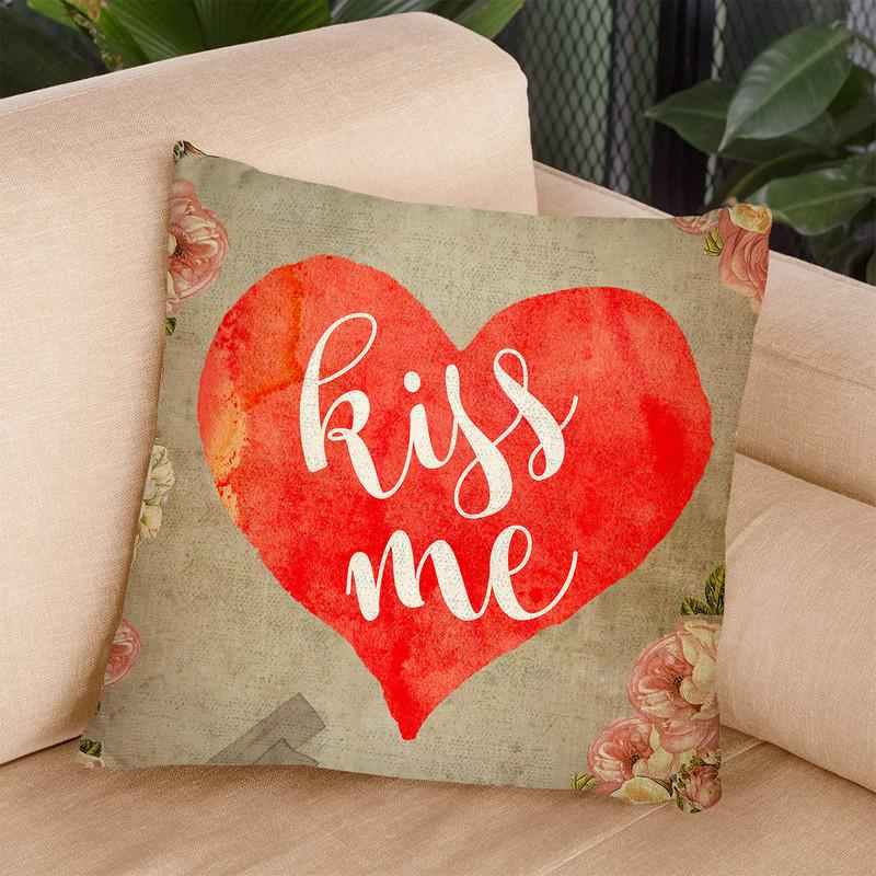 Kiss Me Throw Pillow By Elo Marc - All About Vibe