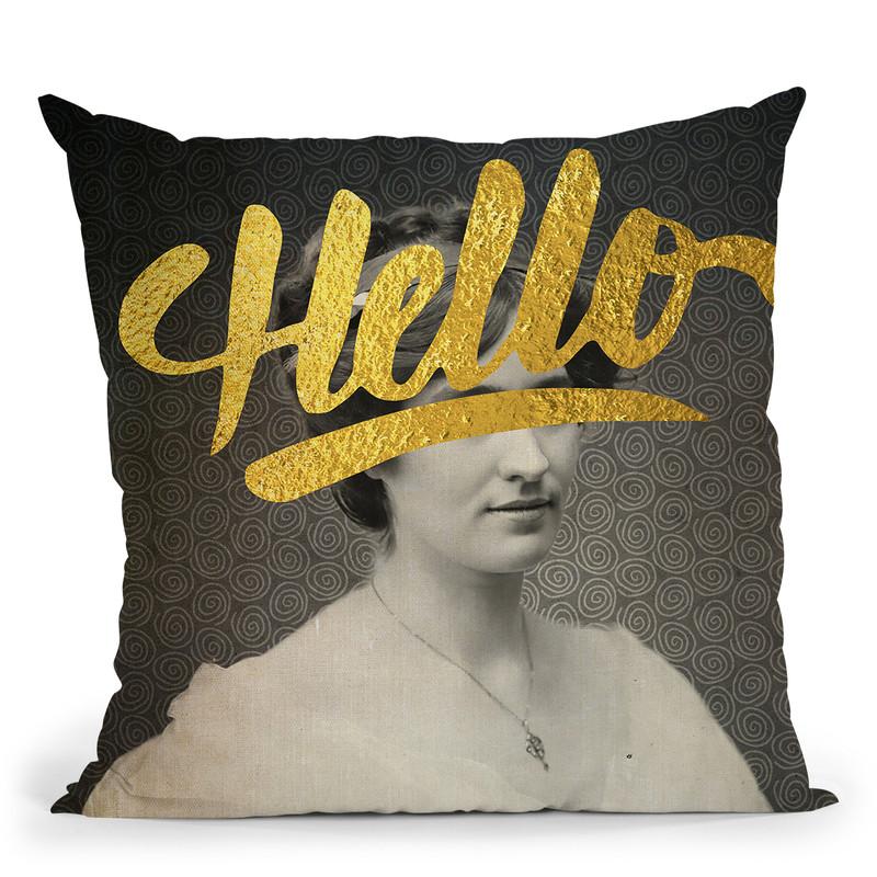 Hello Throw Pillow By Elo Marc - All About Vibe