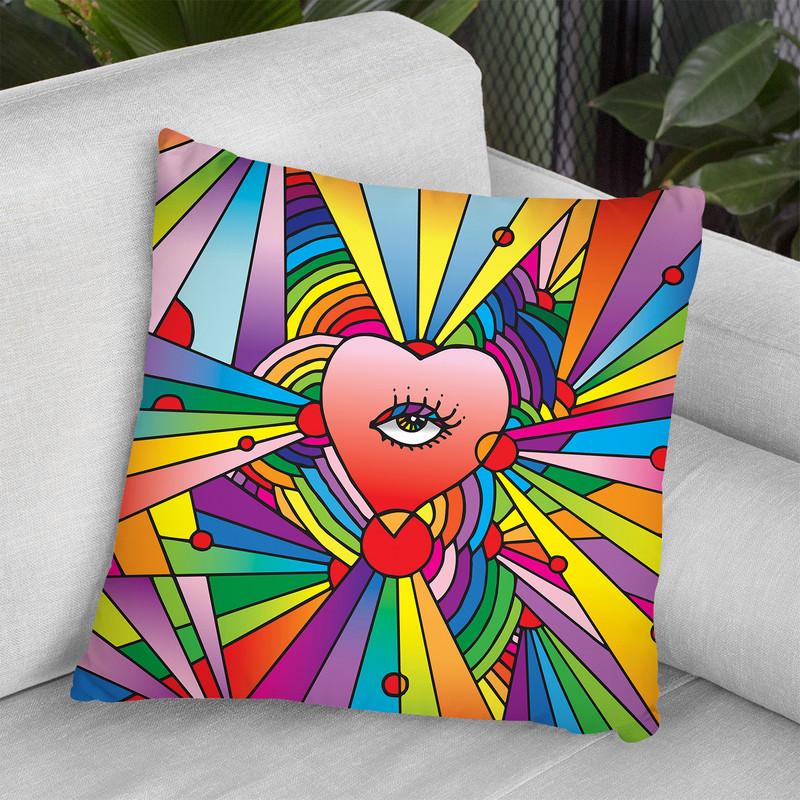 Heart Eye Pop Throw Pillow By Howie Green - All About Vibe
