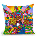 Hippie Musician Throw Pillow By Howie Green - All About Vibe