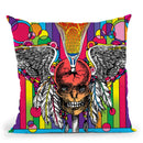 Lacrosse Skull Throw Pillow By Howie Green - All About Vibe
