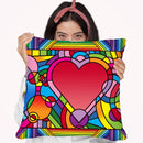 Peace Love Music B Throw Pillow By Howie Green - All About Vibe