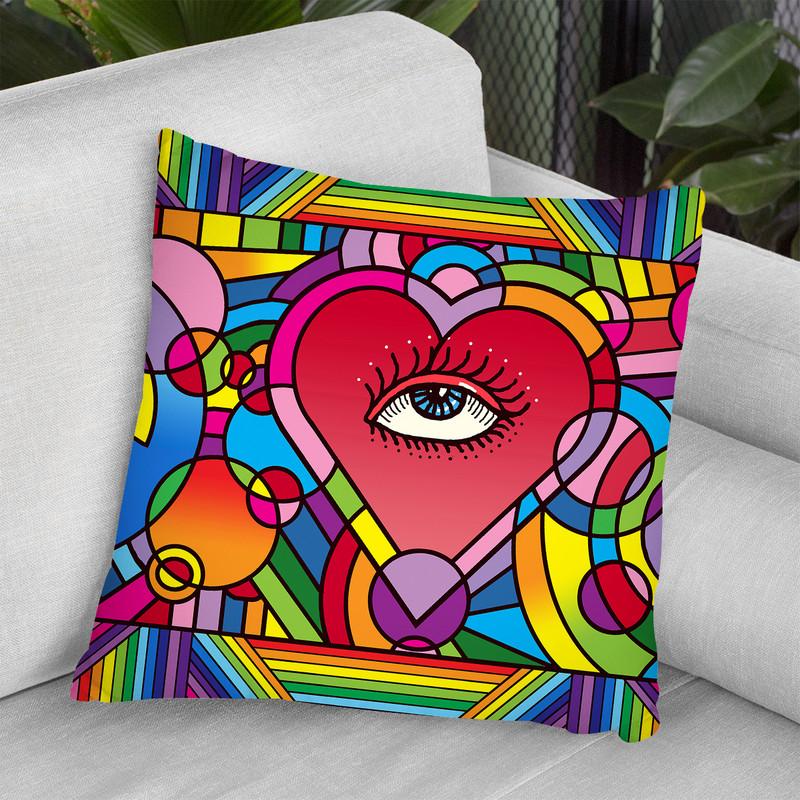Peace Love Music C Throw Pillow By Howie Green - All About Vibe