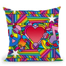 Peace Love Music D Throw Pillow By Howie Green - All About Vibe