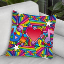 Peace Love Music D Throw Pillow By Howie Green - All About Vibe