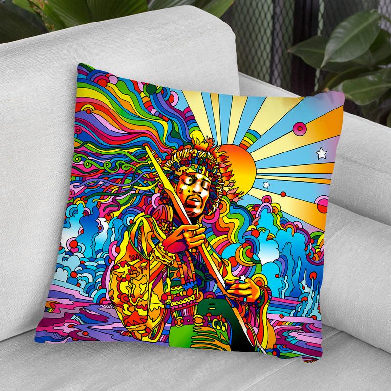 Jimi Color Throw Pillow By Howie Green - All About Vibe