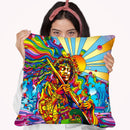 Jimi Color Throw Pillow By Howie Green - All About Vibe
