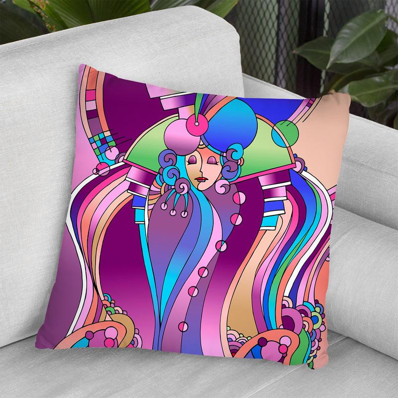 Art Deco Lady Bird Throw Pillow By Howie Green - All About Vibe