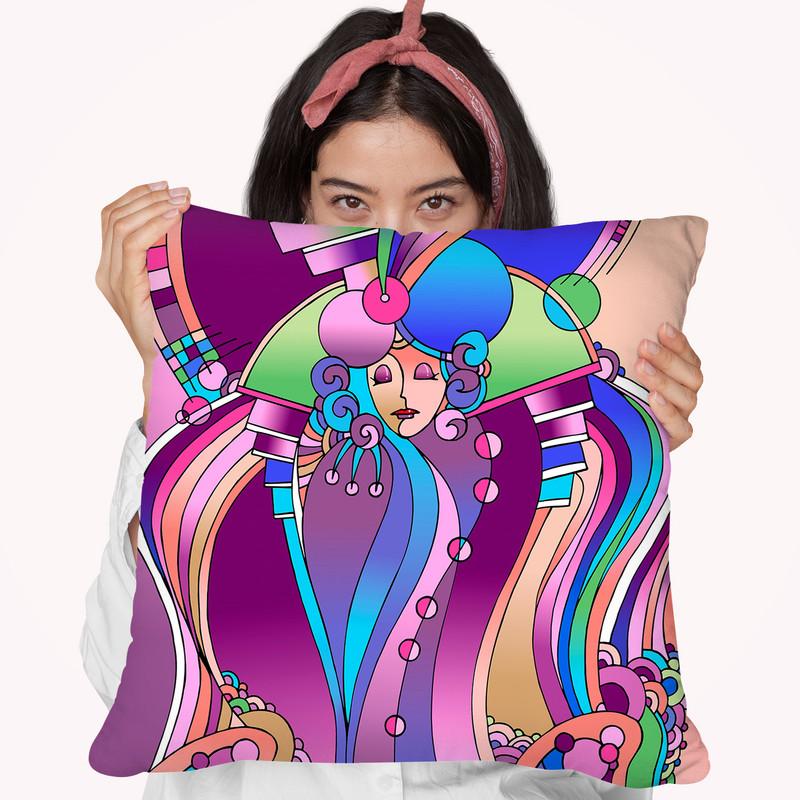 Art Deco Lady Bird Throw Pillow By Howie Green - All About Vibe