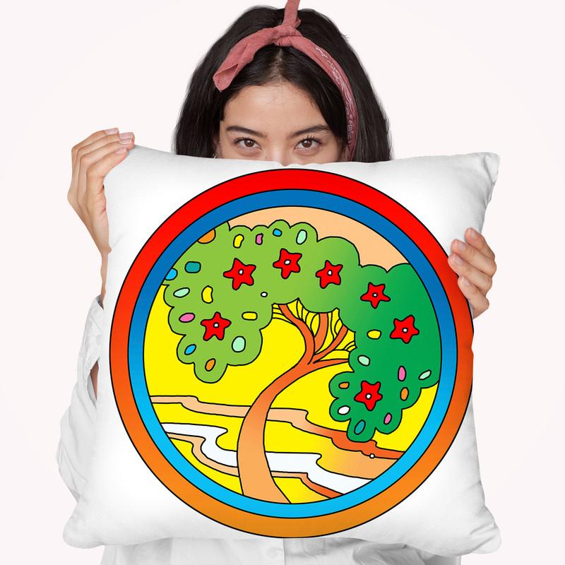 Circle-Tree Throw Pillow By Howie Green - All About Vibe