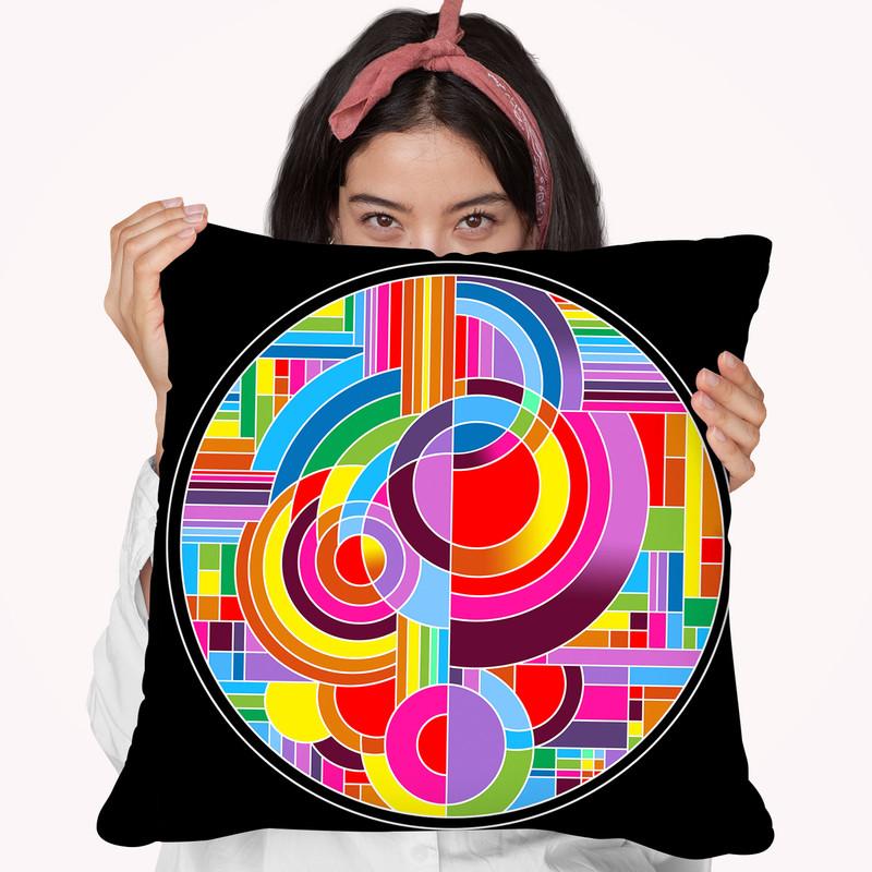 Circles 1 Throw Pillow By Howie Green - All About Vibe