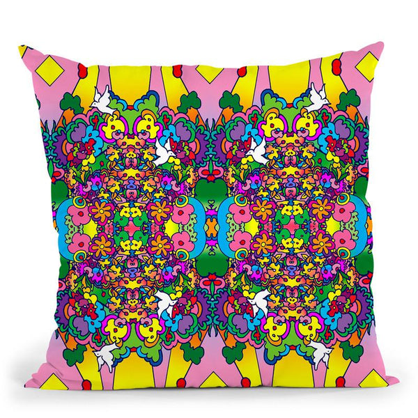 Flowers And Dove Throw Pillow By Howie Green - All About Vibe
