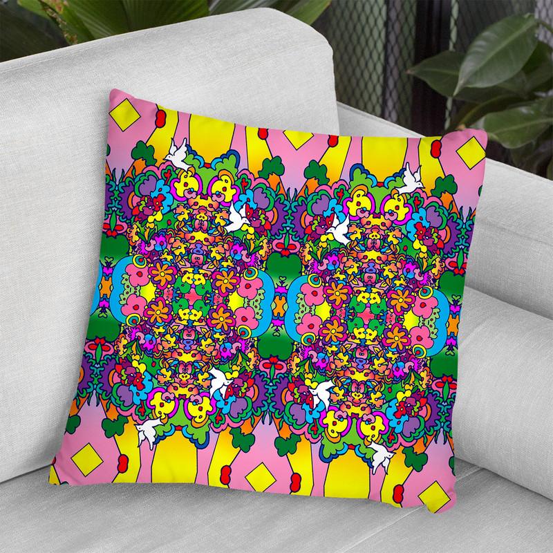 Flowers And Dove Throw Pillow By Howie Green - All About Vibe