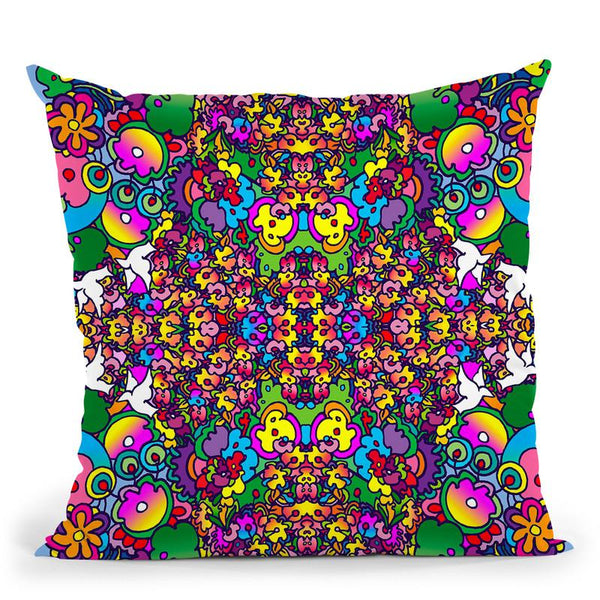 Flowers Kalidescope Throw Pillow By Howie Green - All About Vibe