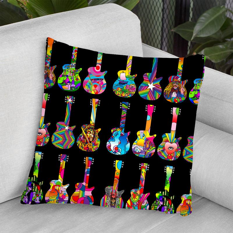Pop Art Guitars Throw Pillow By Howie Green - All About Vibe