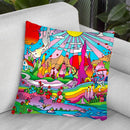 Red Roof Cottage Landscape Throw Pillow By Howie Green - All About Vibe