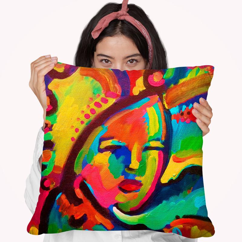 Mardi Gras Lady 3 Throw Pillow By Howie Green - All About Vibe