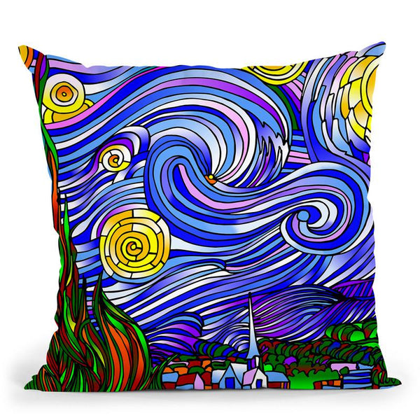 Starry Night 1 Throw Pillow By Howie Green - All About Vibe