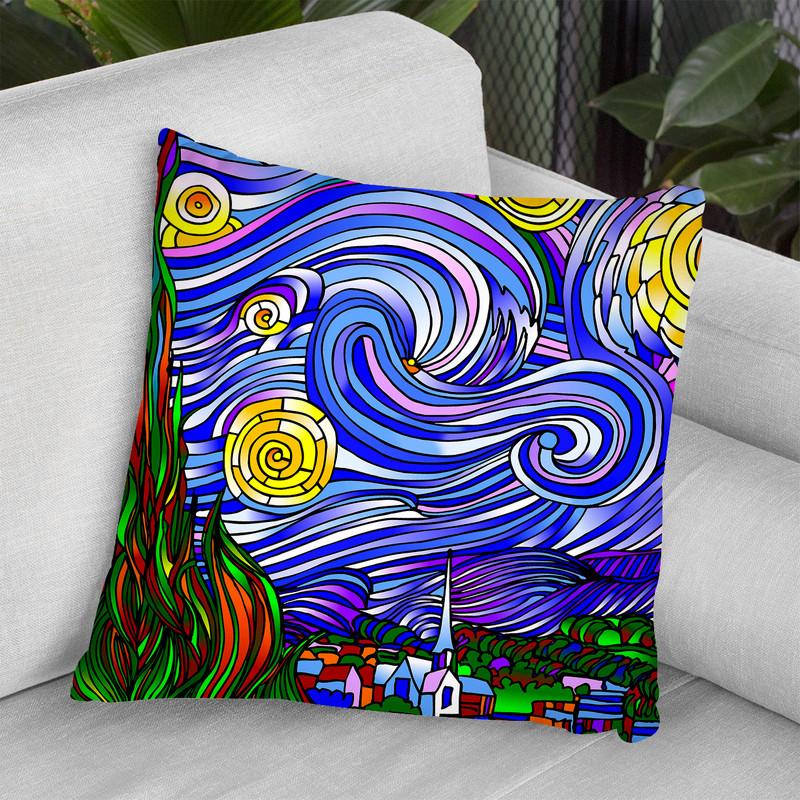 Starry Night 1 Throw Pillow By Howie Green - All About Vibe