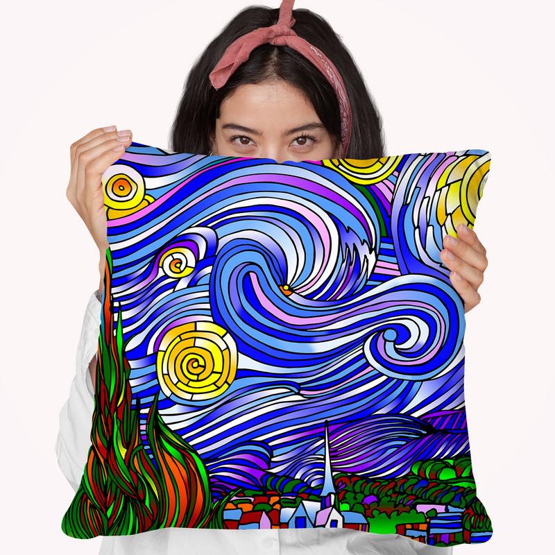 Starry Night 1 Throw Pillow By Howie Green - All About Vibe