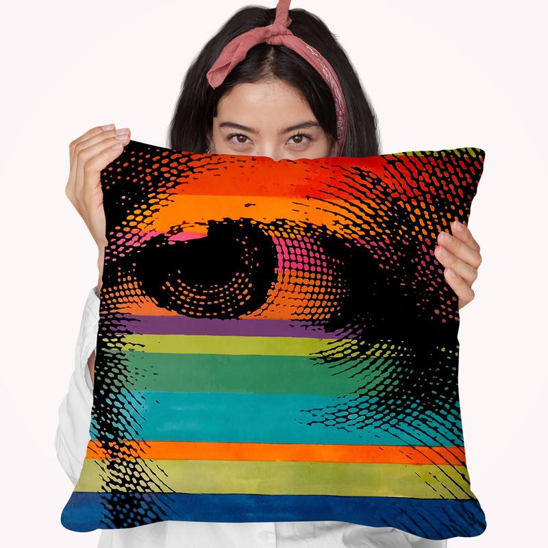 GeorgeÕS Eye Throw Pillow By Howie Green - All About Vibe