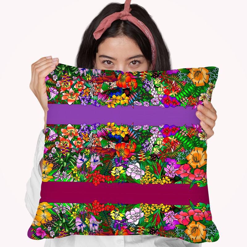 Kvilleflowers 1 Throw Pillow By Howie Green - All About Vibe