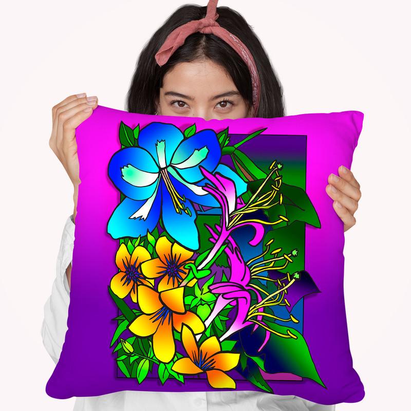 Kvilleflowers 8 Throw Pillow By Howie Green - All About Vibe