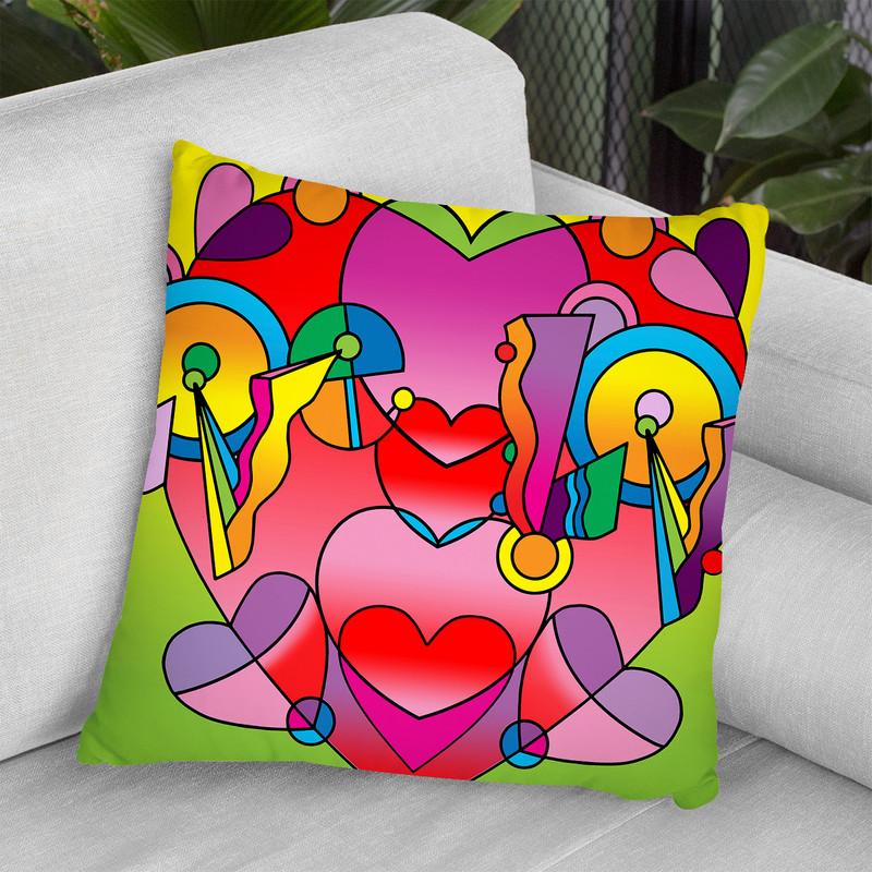 Love Color Heart Throw Pillow By Howie Green - All About Vibe
