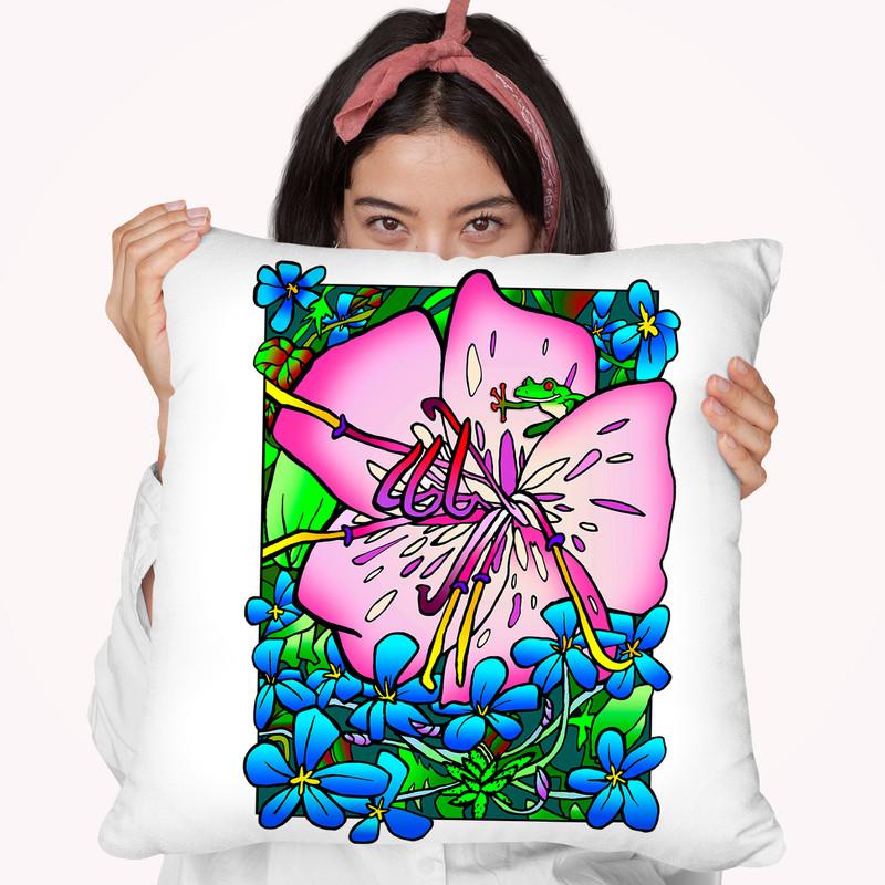 Flowers 4 Throw Pillow By Howie Green - All About Vibe